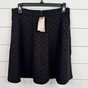 Philosophy Skirt Womens Size 4 Black A-Line Textured Dot Print Classic Short